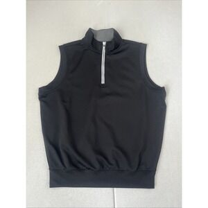F&G Fairway & Greene Tech Solid 1/4 Zip Vest Small Black Golf Performance NWOT